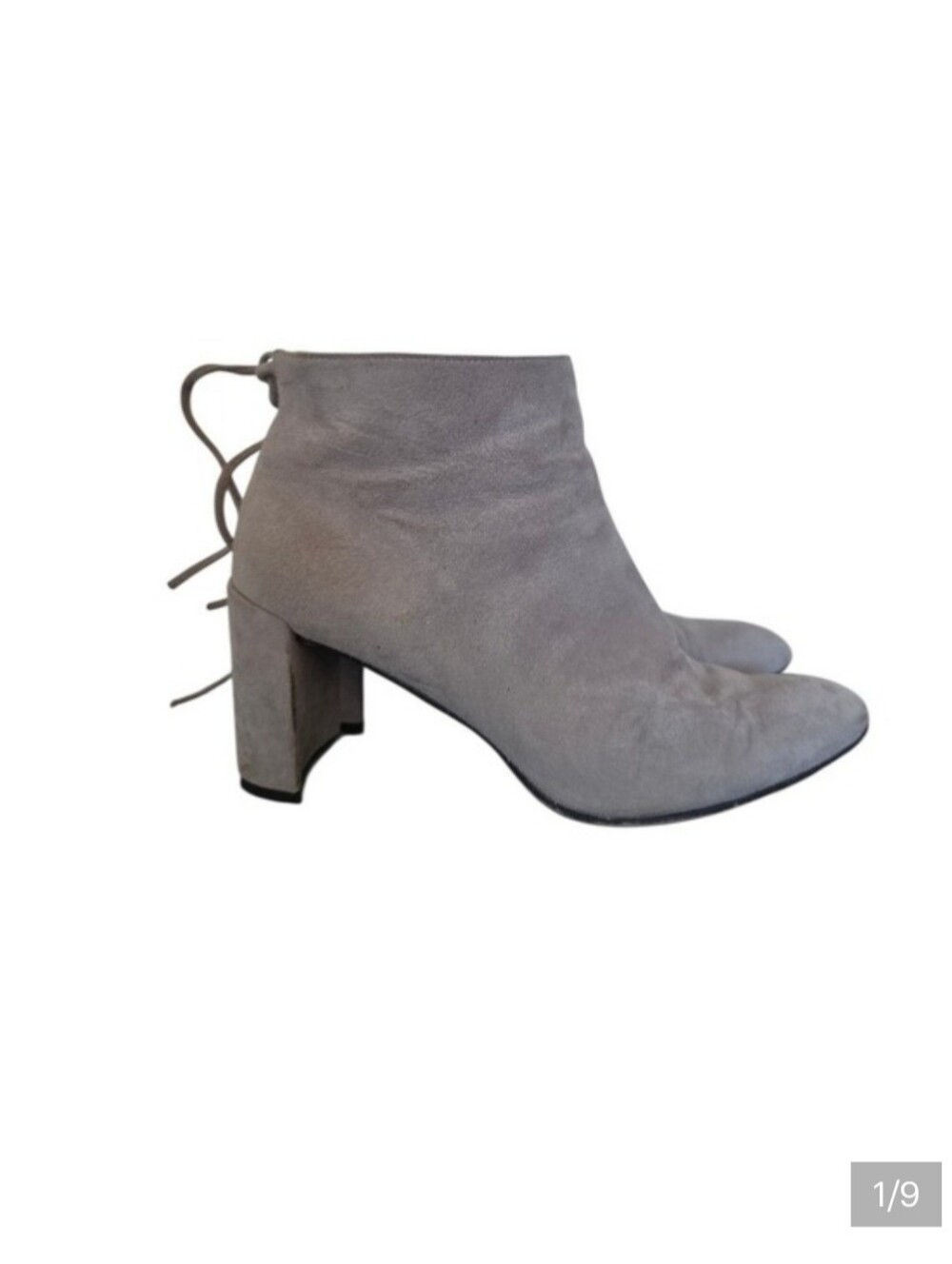 Stuart Weitzman Suede Gray Old Money Quiet Luxury Preppy Heels Booties sz 6‎